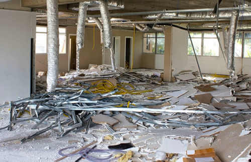 Office Interior demolition before renovation in Perth.