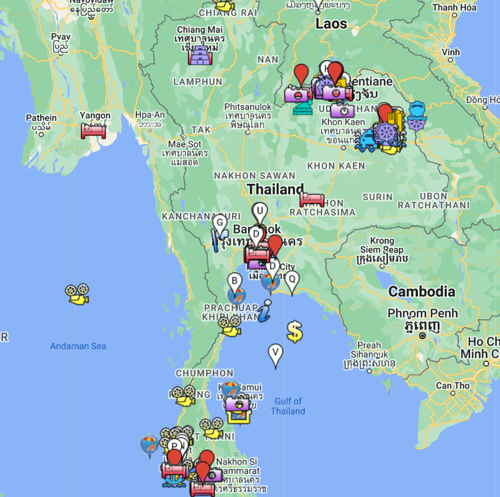 Map Thailand.